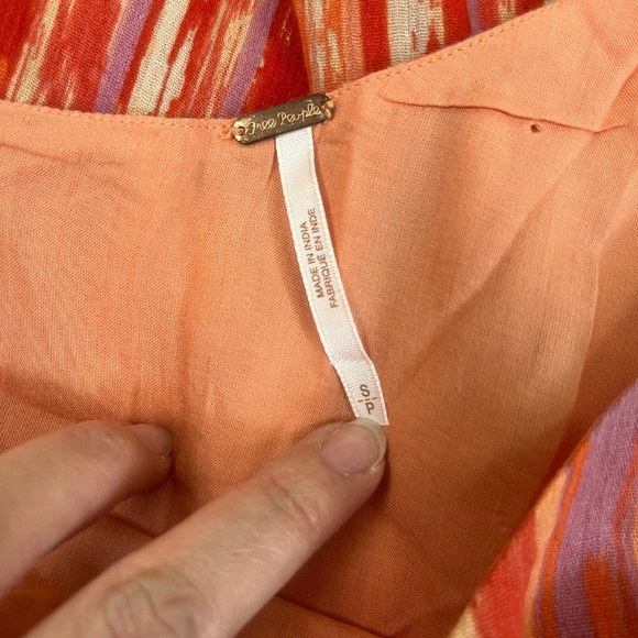 Free People Women’s Heart Shaped Face Mini Dress Sz Small No Belt Orange - Picture 9 of 12